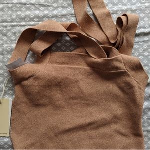 NEW ARITZIA matane rose gold XS knit backless top